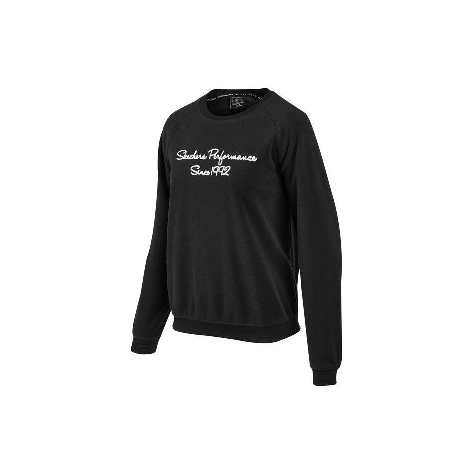 Skechers Casual Letter Design Round Neck Long Sleeve Sweatshirt Women sweatshirt Carbon-Black P423W072-0018 S