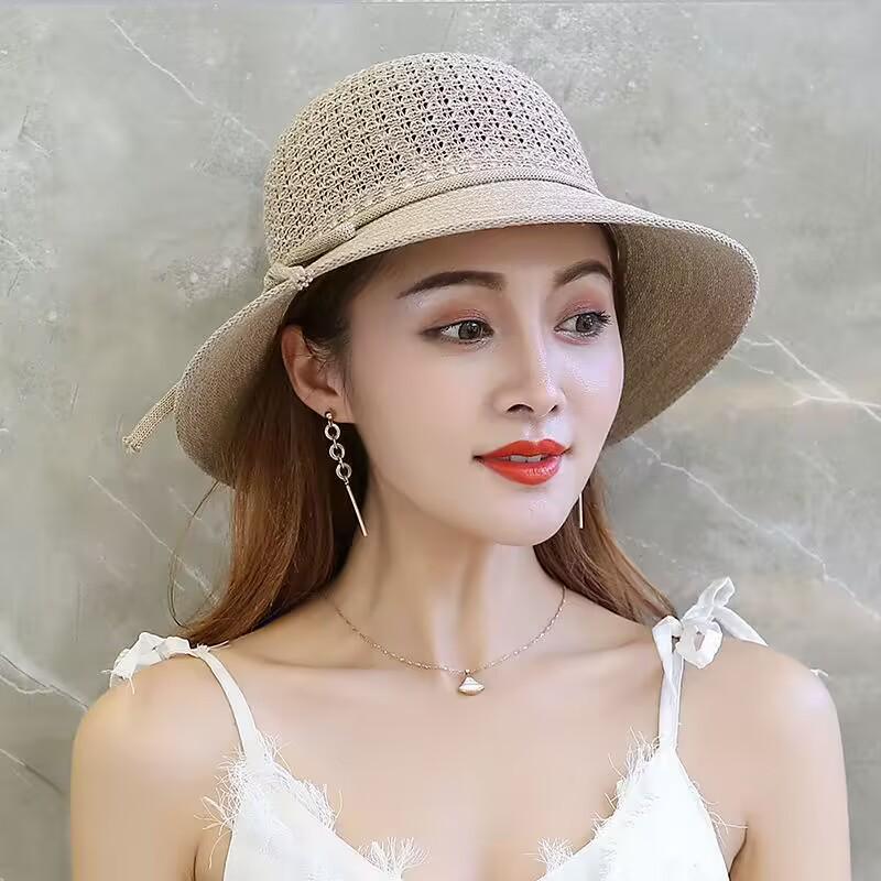 Women's Versatile Sun Protection Straw Hat, Summer 2026 Fashion, Wide Brim for Outdoor and Street Wear