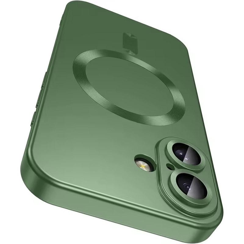 

Для чехлов для телефонов Magsafe с магнитной беспроводной зарядкой для iPhone 16 15 14 13 12 11 Pro Max Plus, чехлов для задней крышки камеры, аксессуаров iPhone 16 зелёный
