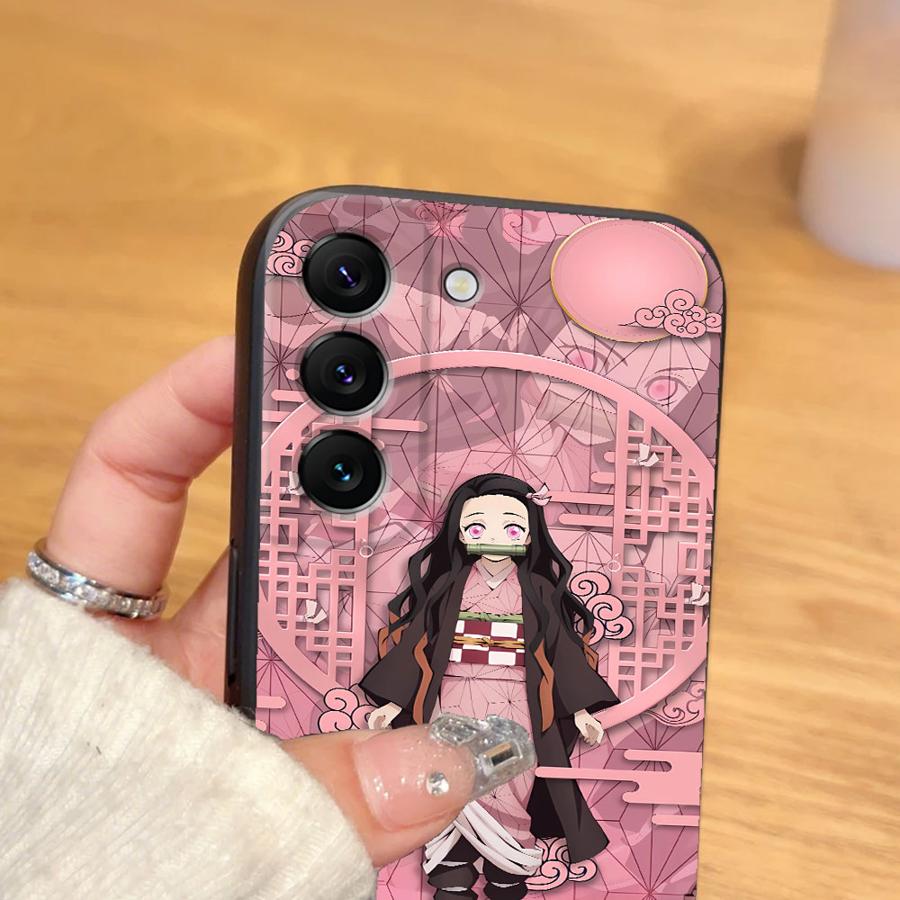 Case for Samsung Galaxy S25 Edge S23 Ultra S24 Plus S21 FE S20 Black Soft Phone Cover Anime D-Demon S-Slayer