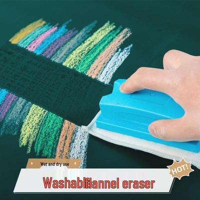 Water-Soluble Dustless Chalk & Board Eraser – Black for Whiteboards, Blackboards, and Drawing Boards.