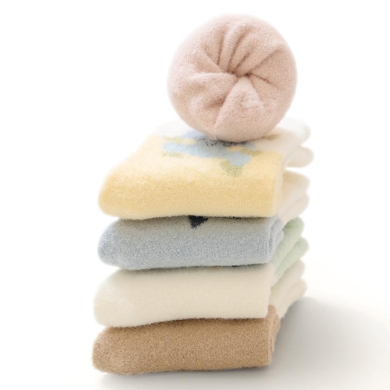 Cute Bear Baby Socks Winter Thicken Warm Baby Boys Girls Middle Tube Socks Toddler Kids Socks