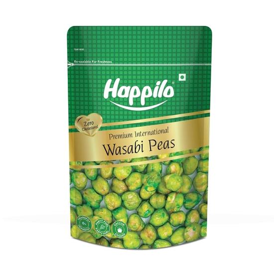 Happilo Premium International Wasabi Peas 160g, Versatile Snack, Crunchy Texture and Zesty Flavor, Nutrient Rich