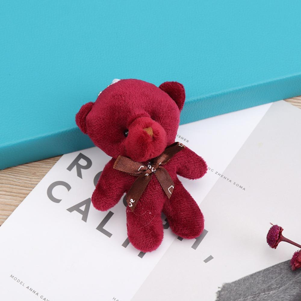 Plush Keyring Bear Toy Ornaments Stuffed Toy Bear Plush Toy Bear Plush Keychain Siamese Bear Doll