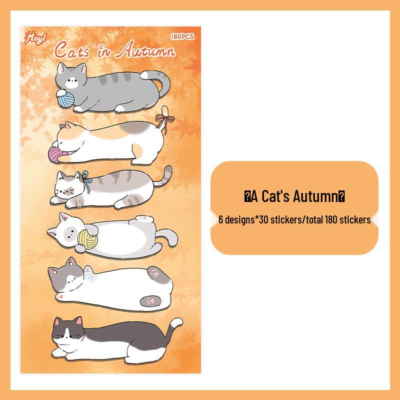 Cute Cat Sticky Notes & Bookmarks: Cartoon Index Markers, Student Classification Tabs, Reusable DIY Stickers