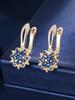 Vintage Elegant 3D Flower Huggie Earrings For Women Versatile Office Wear Exquisite Jewelry Gift