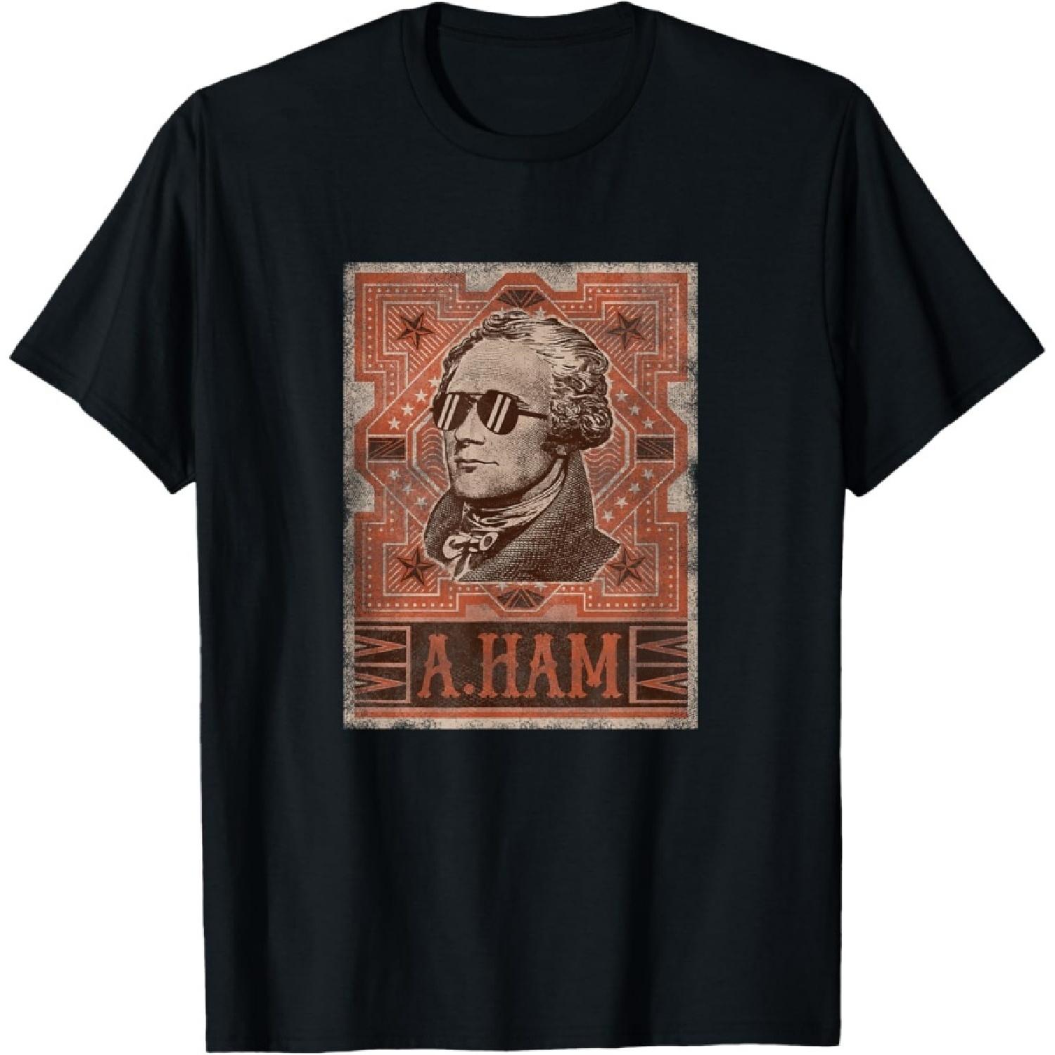 Alexander Hamilton A Ham Patriotic 4th of July T Shirt Women Kids Men T-Shirt(1) S