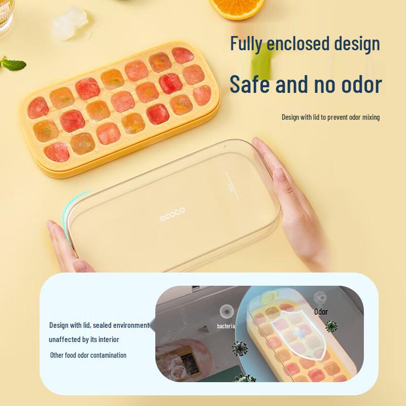 Press-Type Ice Cube Tray with Lid