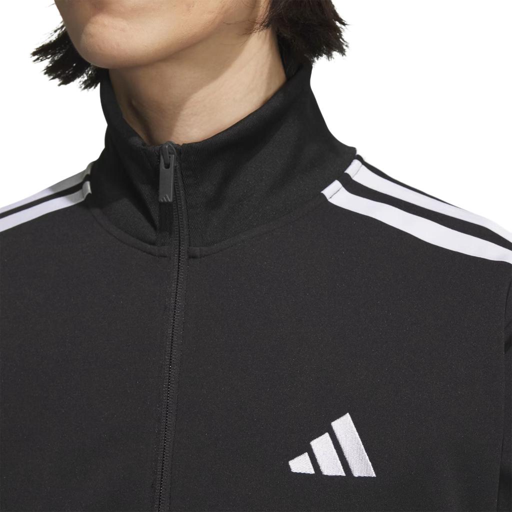 adidas Jachetă Sport cu Mânecă Lungă cu Dungi cu Logo de Marcă Ss25 M Mh 3S Jachetă Bărbați Negru Alb JV6977