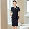 Women's Summer Elegant Suit Set - Stylish Co-ord Skirt for Beauty Salon & Jewelry Store Staff