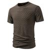 Neues Sommer Herren Rundhals Kurzarm T-Shirt Lässig Uni Kragen T-Shirts Mode Rauten Design Top Tees Streetwear