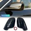 2PCS Car Side Door Rearview Side Balck Carbon Mirror Cover Caps For BMW 3 Series E46 2 Doors 7 Series E65 E66 E67 E68 2001-2008