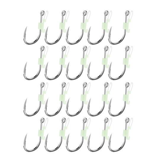 3/10/20/30Pcs Luminous Live Shrimp Fixing Hook Heavy Duty Metal Barbed Fishhook Freshwater Saltwater Catfish Bass Fishing Hook Fishing Accessories