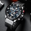 Curren 8346 Wasserdichte Multifunktions-Quarzuhr für Herren mit Lederarmband und großem Zifferblatt