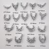 1Pcs Luxury Sparkle Zircon Crescent Shape Pendant Silver Alloy Nail Art  Jewel Decorations Manicure Ornaments