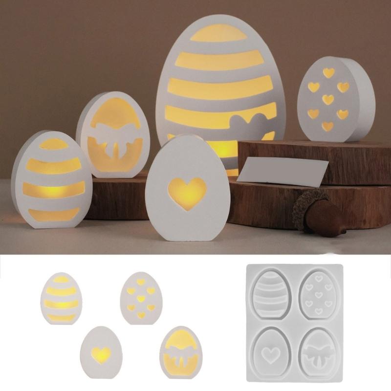 Unique Designs Eggs Mould Flexible Silicone Materials for Epoxy Resin Jewelry Plate Candle Holder Home Storage Craft