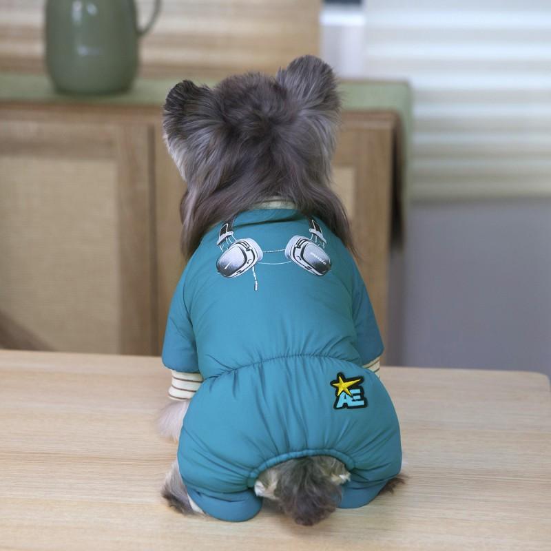 Winter Dog Four-Legged Cotton Coat Small To Large Breeds Warm Waterproof Pet Sweater In Red Blue Purple