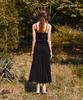 RE RHEE Knitted Pleats Midi Skirt Black