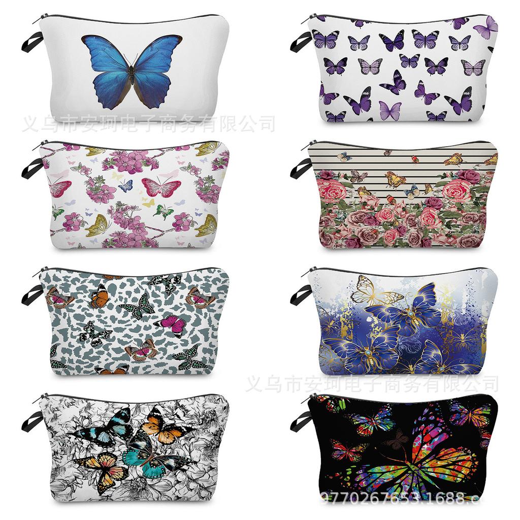 Women Flower Print Cosmetic Bag Toiletries Organize Travel Storage Case 6662