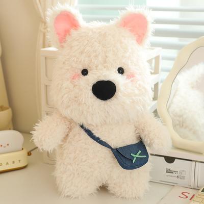 New Shoulder Bag West Highland Puppy Doll Plush Doll Cute Toy Girl Sleeping Rag Doll Ornament Gift