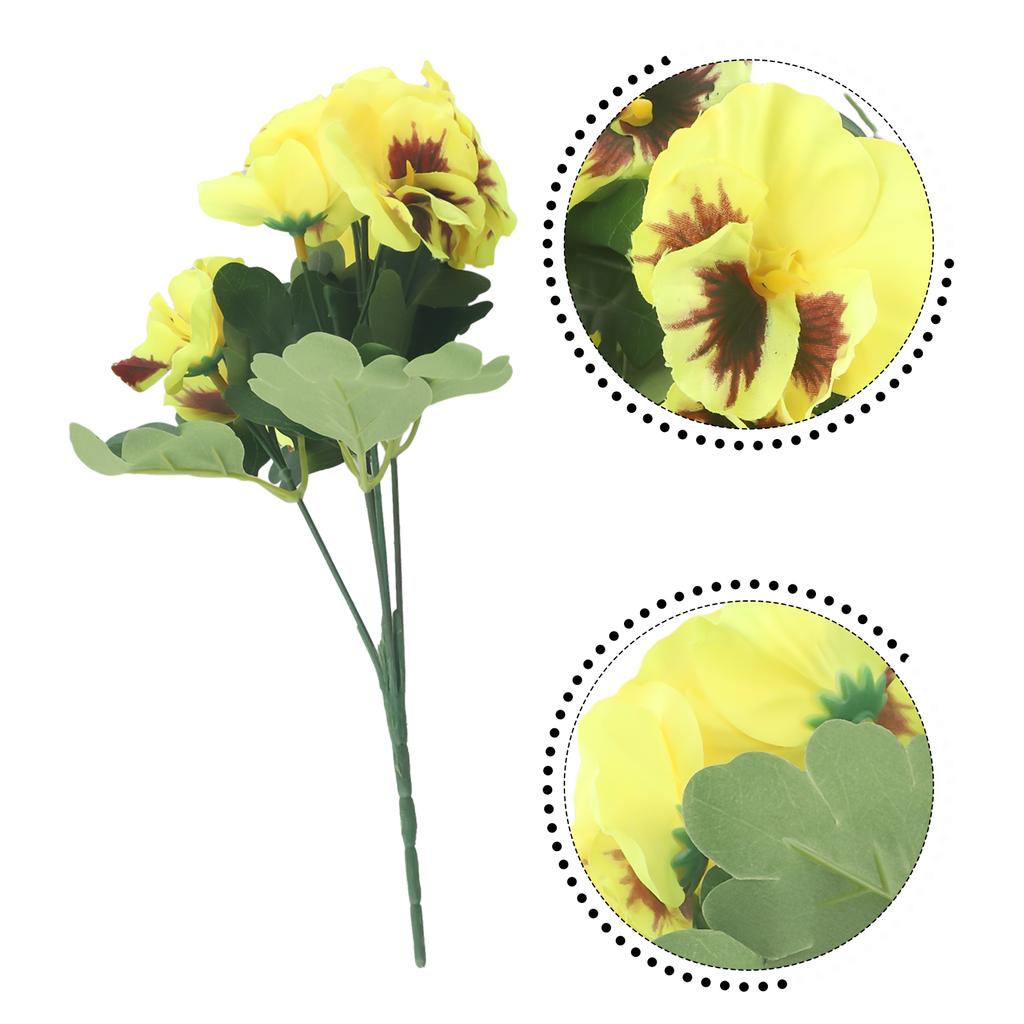 10 Heads Pansy Fake Flower 26cm DIY Craft Rose Red