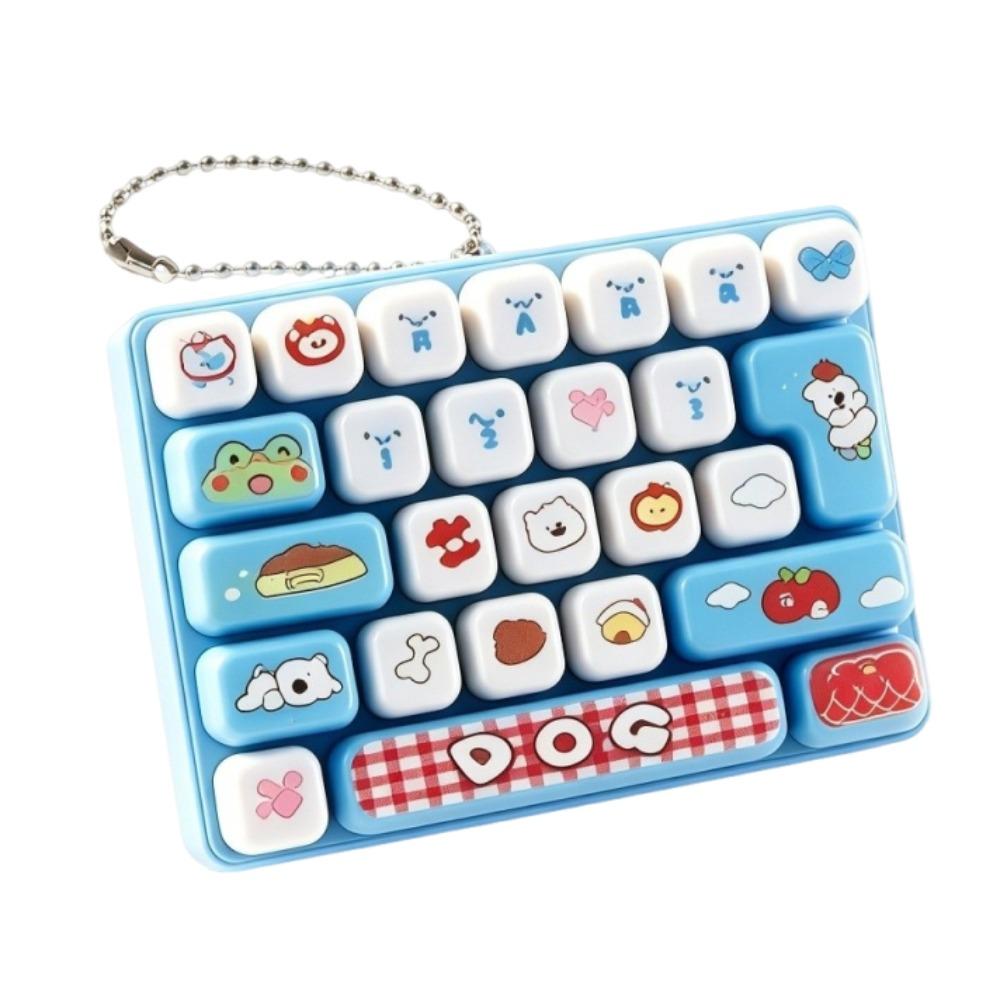 Animals 26 Keys Keyboard Keychain Mini Stress Relief Fidget Toy  Backpack Decor