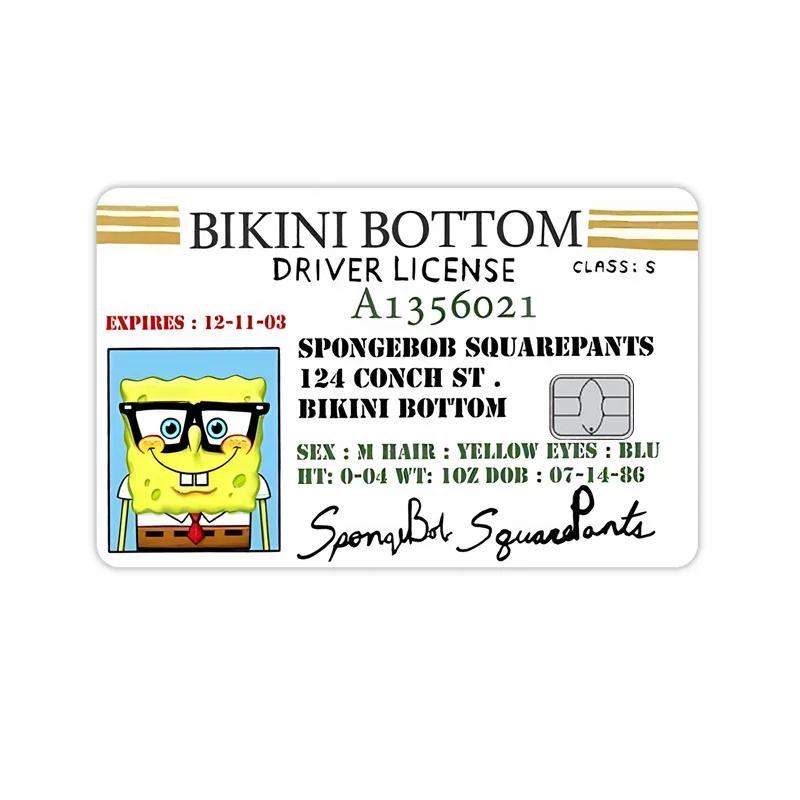 Name Spongebob Card Sticker Diy Kawaii Decor Exquisite Bank Cards Student Study Supplies Decals Patch Documents Birthday Gift
