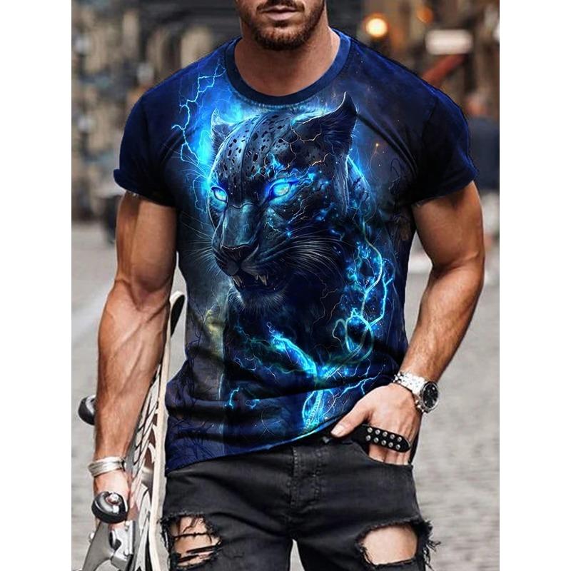 3D Draktryck Mode Herr T-shirt Daglig Casual Herr Kortärmad Sommar Utomhus Street Herrtopp Fitness Sport Herr T-shirt