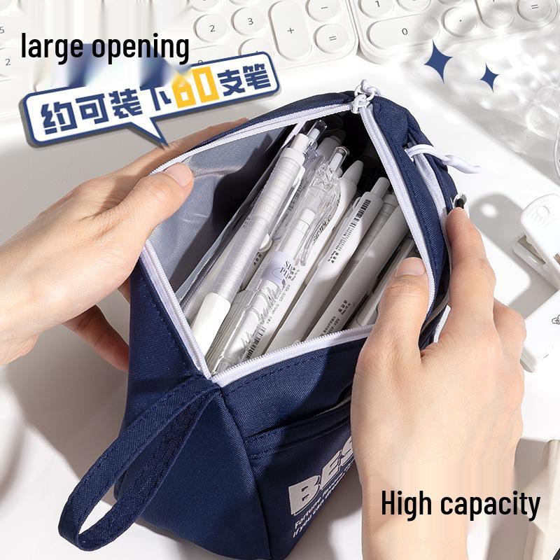 Kaba Bear Multifunctional Large-Capacity Triangle Pencil Case for Students