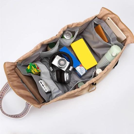 Multifunktionell reseorganisatörsväska för kvinnor 4-i-1 Stor kapacitet Tote Ryggsäck med 15 fickor Bärbar Crossbody Axelväska för Resa Strand