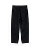 CONNECT KINLOCH Washed Cotton Loose Fit Double-Pleat Pants [Black]