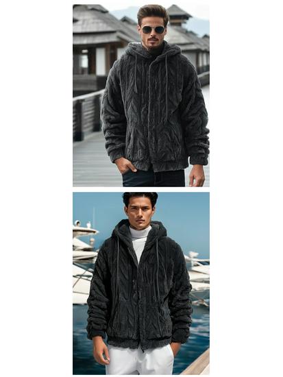 2024 Winter Double-sided Fleece Youth Hooded Sweatshirt - Men's Lambswool Pullover Jacket (Thickened)