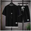 Nieuw Wafel Zomerpak voor Heren Casual T-shirt + Korte Broek Pak Heren Trainingspak Effen Kleur Trainingspak Los Pak