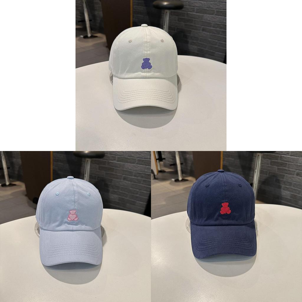 Baseball Cap Women Embroidered Heart Bear Casual Sun Hat For Summer Activities