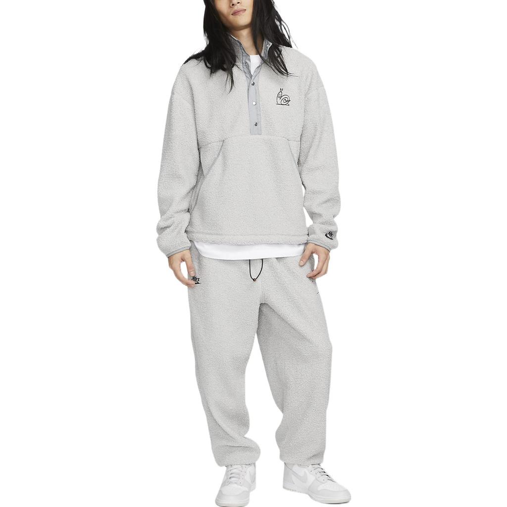 Nike Embroidered Logo Elastic Waist Loose-Fit Sports Pants Men Bottoms Grey DQ4196-097