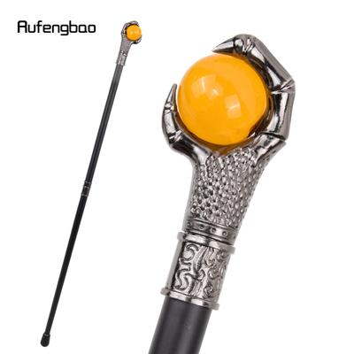 Bastone da passeggio con artiglio di drago, palla di vetro arancione, bastone da passeggio decorativo alla moda, bastone da passeggio cosplay, pomello pastorale, 93 cm