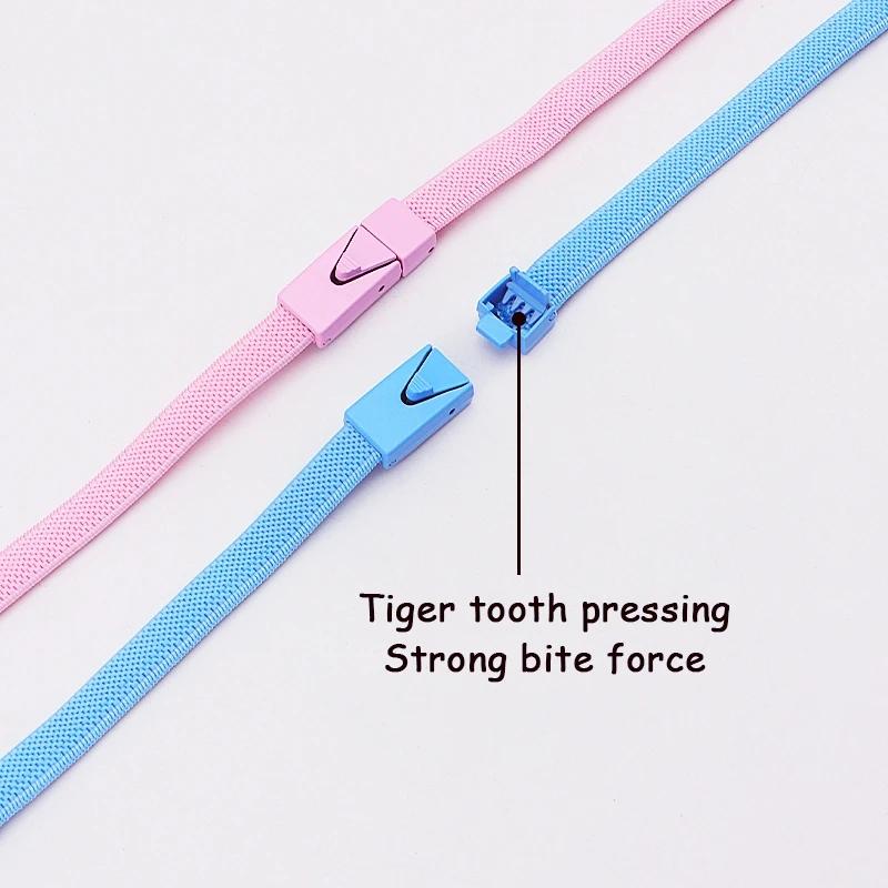 Colorful Lock Elastic Laces Sneakers Shoelaces Without Ties Tennis No Tie Shoe Laces Kids Adult Wide Shoelace Shoe Accessories
