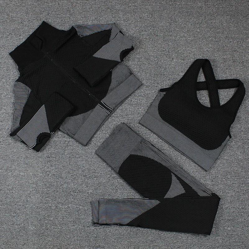 JYL Seamless Quick Dry Long Sleeve Pants Plus Size Yoga Set