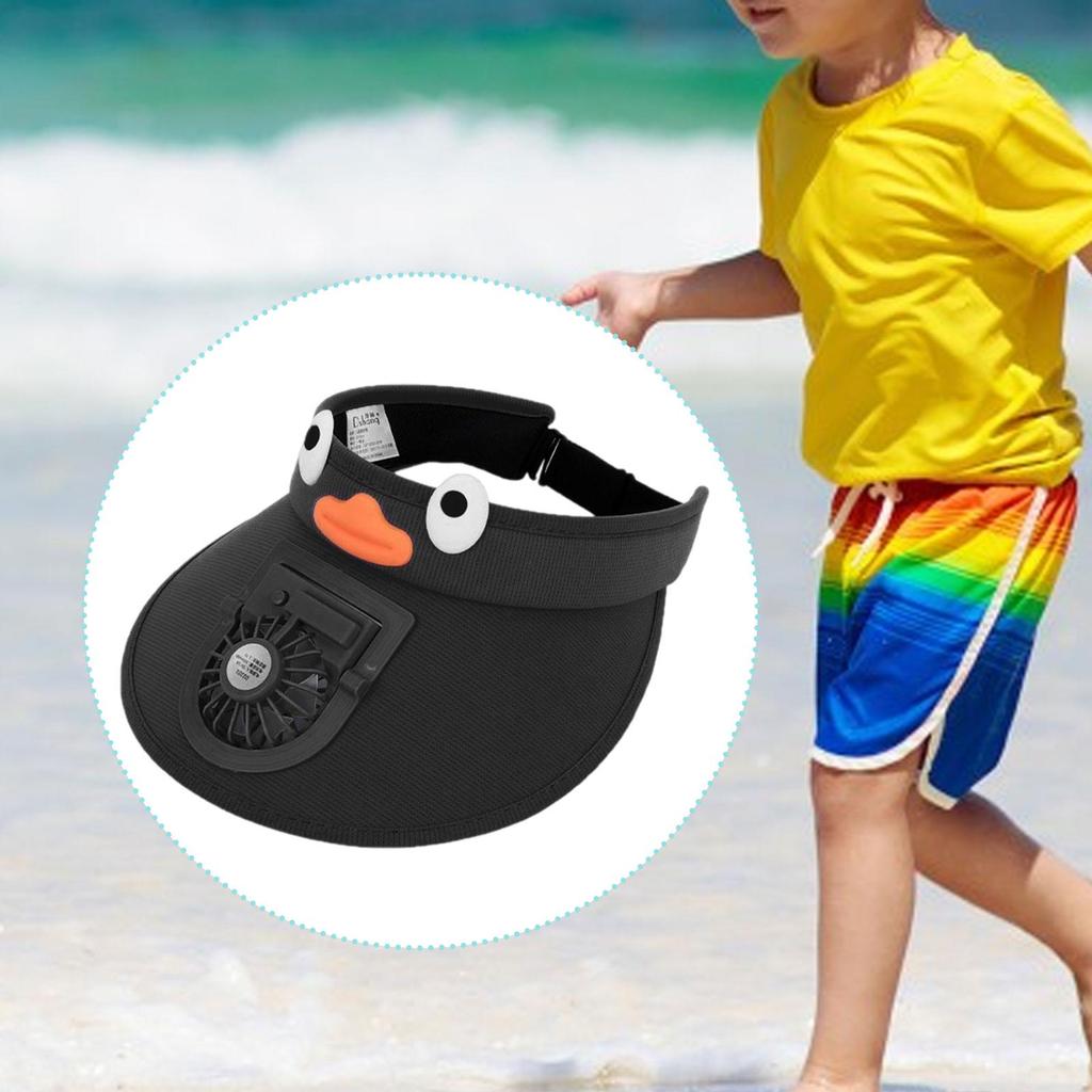Kids Fan Visor Hat Three Adjustable Winds Fan Cap Adjustable Large Brim Sun Visor Kids Fan Hat for Child Gift Fishing