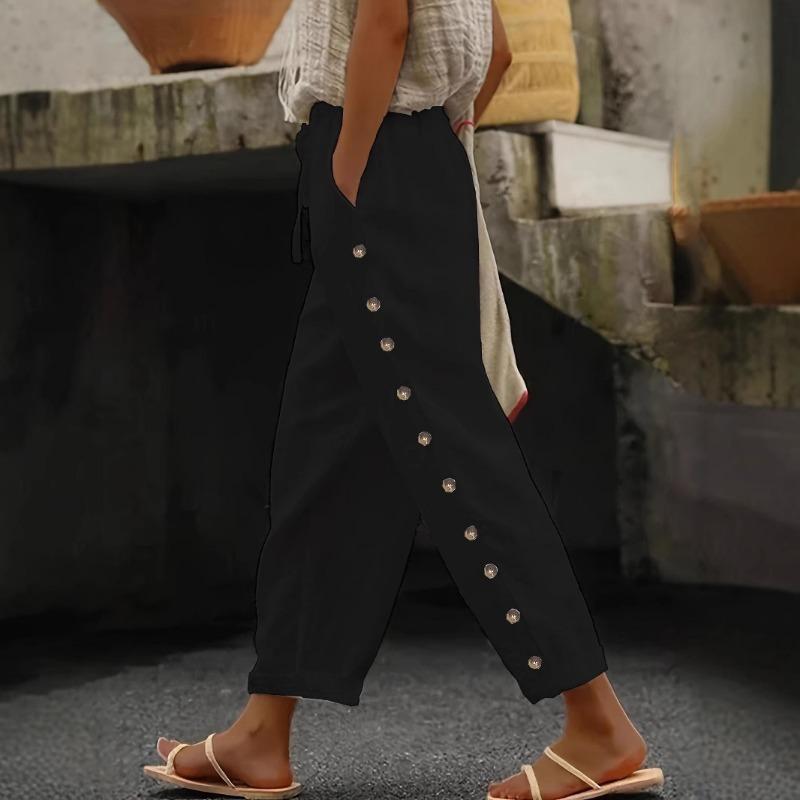 New Autumn Women's Pants with Loose and Tight Waists Versatile and Casual Nine-inch Pants