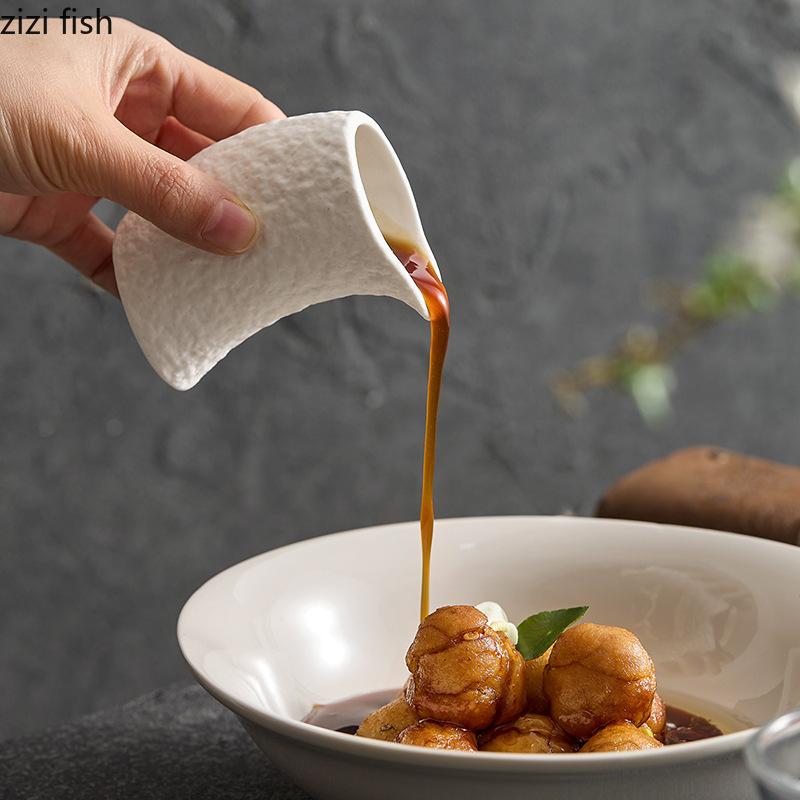Keramikmilchbecher Espressotasse Milchkännchen Kleines Milchglas Milchkännchen Westlicher Stil Soßenbehälter Tassen mit schmaler Tülle Zuckerdose
