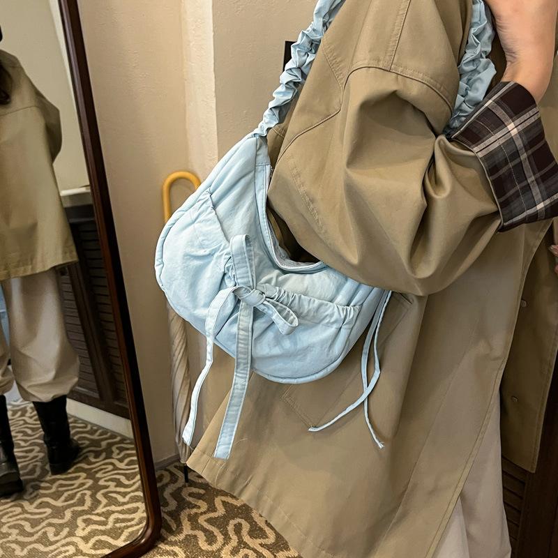 Dumpling Bag 2025 Autumn and Winter Niche Versatile Cloud Bag Pleated Cloth Bag Women's Lightweight One-shoulder Messenger Bag Dumpling Bag Tide