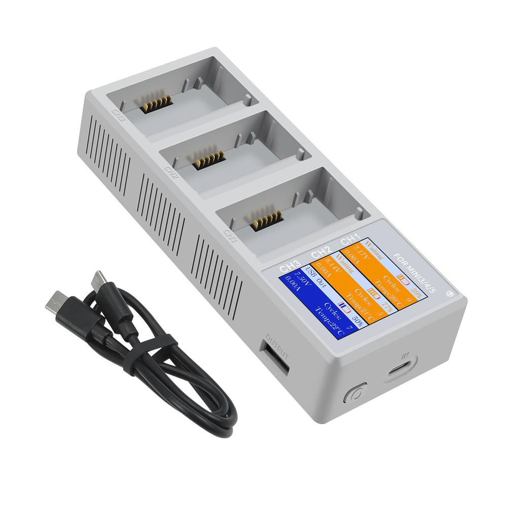 Professional 100W MultiPort Charging Station For Mini5/4/3Pro Drones Battery Features Real Time Power Monitoring Screen Display