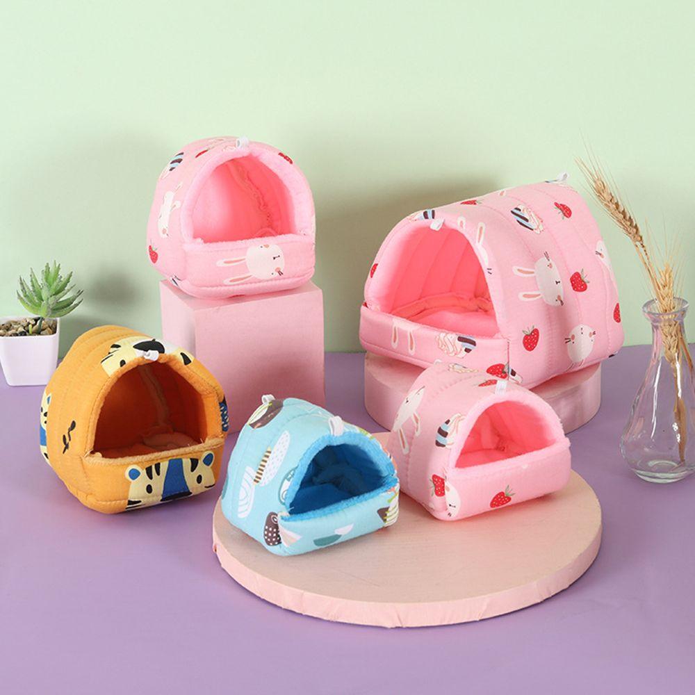 Small Animal Sleeping Bed Hamster House Guinea Pig Nest Mini Warm Mat Soft Comfortable Colorful Rabbit Squirrel Winter Cage