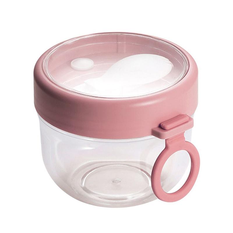 Overnight Oats Jar Container Portable Oatmeal Cups With Lids And Spoon Meal Jar
