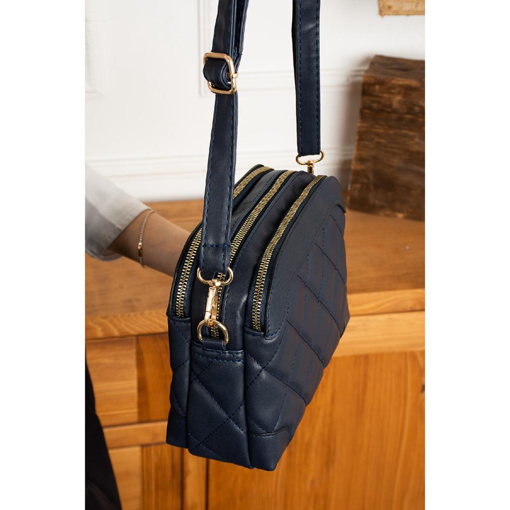 Verstellbare Schulter- und Umhängetasche für Damen mit Kreuzriemen und 4 Fächern