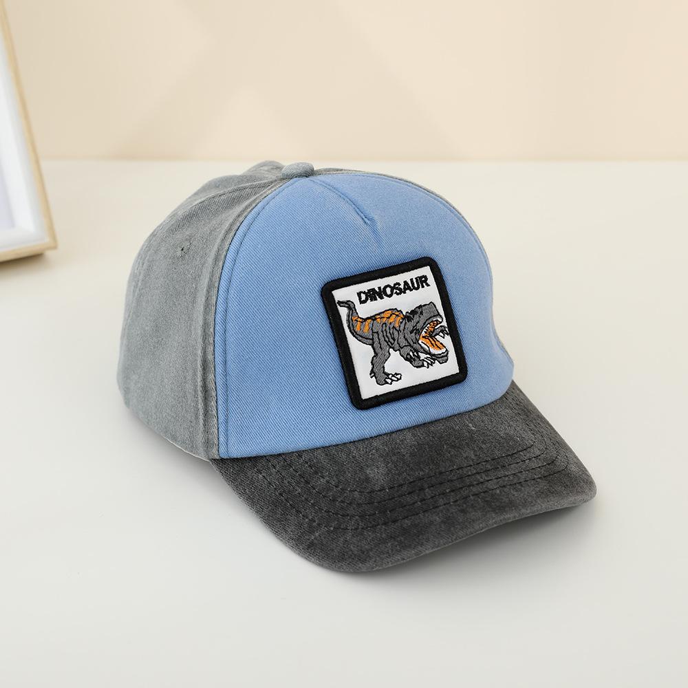 

Summer Outdoor Washed Denim Sun Hat For kids Boys Girls Cartoon Dinosaur Embroidery Baby Baseball Cap Vintage Snapback Caps 52-54CM
