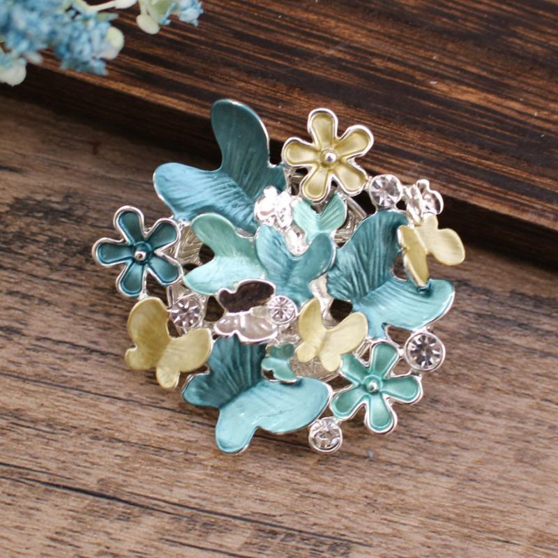 Heiß verkaufende emailierte geometrische Blume magnetische Brosche, modische kreative Blumenbrosche für Damen