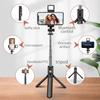 All In One Expandable Portable IPhone Tripod Selfie Stick Selfie Stick With Remote With Detachable BT Wireless Remote Compatible 7