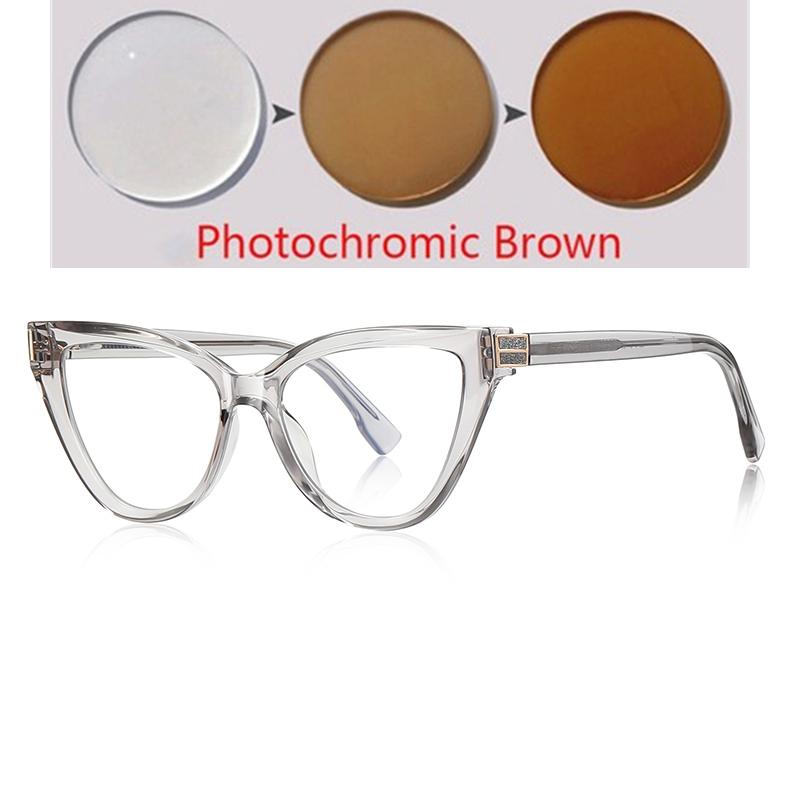 Luxury Cat'S Eye Fashion Women Myopia Glasses Big Frame  Anti-Blue Light  Prescription Eyewear -0.5 -0.75 To -6.0